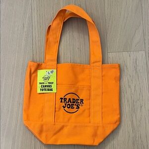 NWT Trader Joe’s Halloween themed mini orange tote